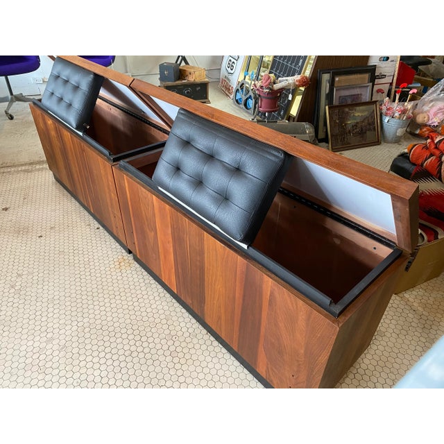 1970s Dillingham Walnut Blanket Chests Twin Headboard Bed Set of 2 For Sale - Image 11 of 12