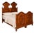 Antique Italian Double Bed in Walnut Burl, Bassano del Grappa, 1890s For Sale