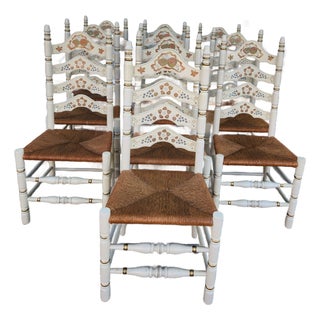 Mid 20th Century Set Of Ten Italian Dining Chairs For Sale