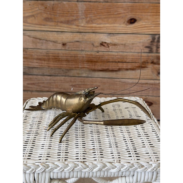 Vintage Hollywood Regency Coastal Brass Lobster/Crayfish Sculpture For Sale - Image 10 of 12