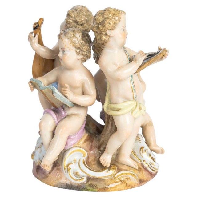 Ceramic Small Meissen Porcelain Group, Allegory of the Arts, 19th Century, Napoleon Iii. For Sale - Image 7 of 7