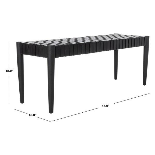 Transitional Amalia Bench - Black/Black For Sale - Image 3 of 4