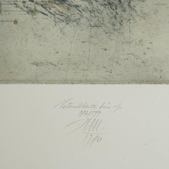 Karl Ludwig Mordstein, Sheet Music for S., 1980s, Color Etching For Sale - Image 3 of 4