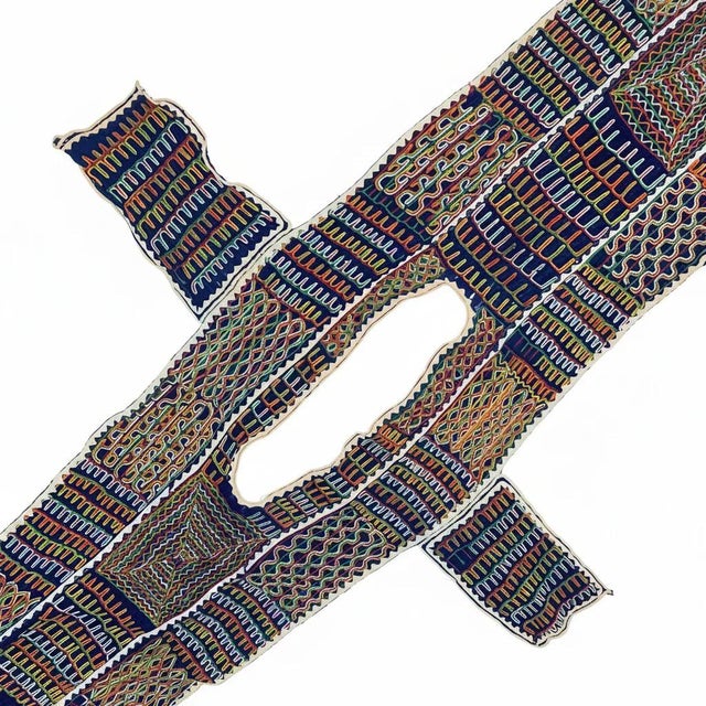 Early 20th Century Wodaabe Courting Dance Tunic Textile Niger 89x31 inches For Sale - Image 4 of 8