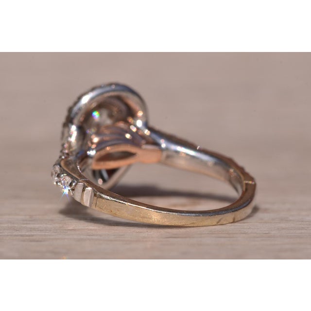 Contemporary The Long Field: Pear Shaped Natural Diamond Double Halo Ring For Sale - Image 3 of 9
