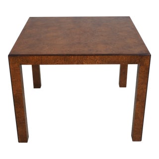 John Widdicomb Modern Design Square Burl Elm Table For Sale