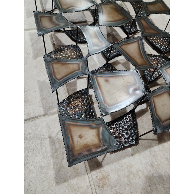 Curtis Jere Vintage Brutalist Metal Wall Sculpture | Torch Cut Welded Steel Wall Art | Mid Century Modern Brutalist Decor For Sale - Image 4 of 9