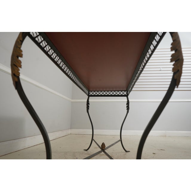 Stunning Hand Painted Top Iron Base Console Table For Sale - Image 15 of 15