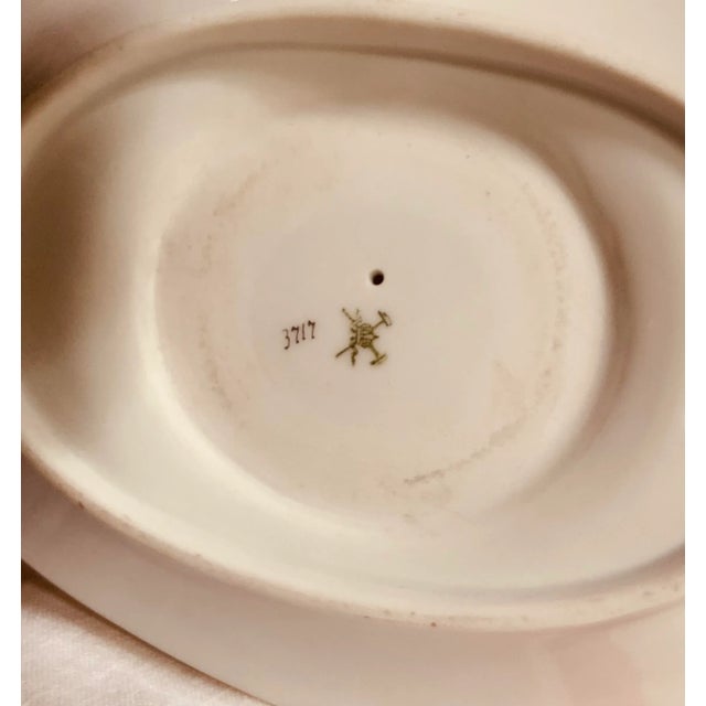 Exceptional French Empire Porcelain Sauce Boat - Ruby Red With Gold Dust Glaze & Bacchus Handle, 1900-1909 For Sale - Image 6 of 12