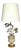 Gilt Lamp With 3-Dimensional Over-Scale Metal Flowers For Sale