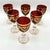 Vintage Italian Ruby Red Crystal Wine Goblets with 24k Gold Neoclassical Garlands by Interglass, 1980s, Set of 6 For Sale - Image 10 of 18