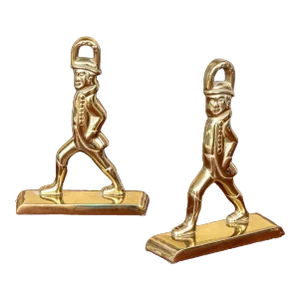 Virginia Metalcrafters Colonial Williamsburg Brass Hessian Soldiers Door Stops—A Pair