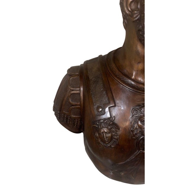 19th Century Italian Bronze Bust of Roman Emperor, Possibly Cosimo De’ Medici For Sale In Los Angeles - Image 6 of 7