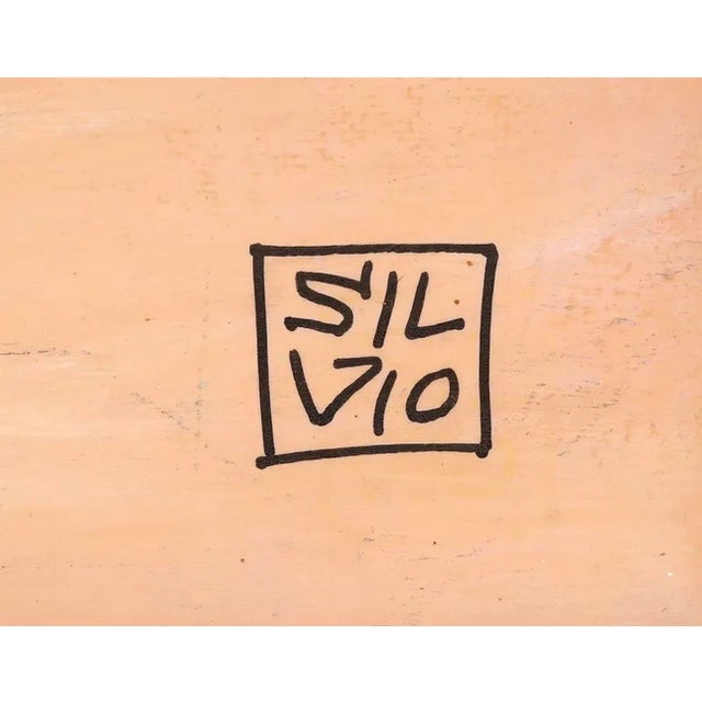 Mid-Century Modern 1990s Opposites' Acrylic Painting Signed Silvio For Sale - Image 3 of 3