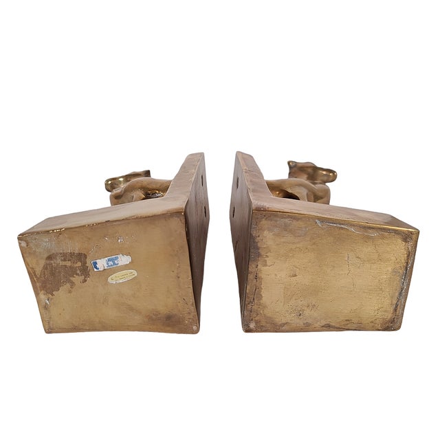 Art Deco Influenced Brass Camel Bookends by Dolbi Cashier Chairish