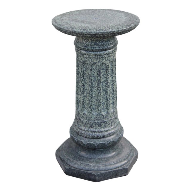 Vintage Carved Granite Pedestal Column For Sale