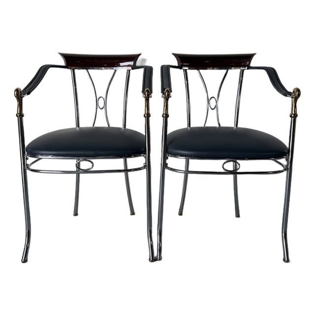 Vintage Spanish Manuel Vidal Grau “Swan” Dining Armchairs – Pair For Sale