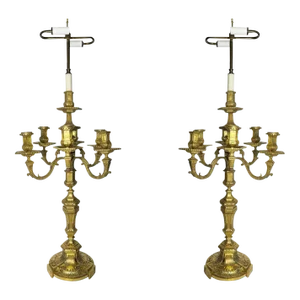 Late 19th Century Henry Dasson Candelabras as Lamps - a Pair