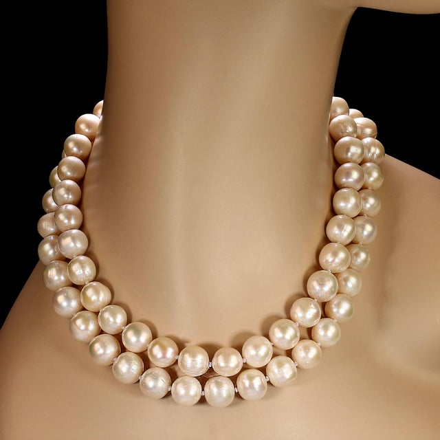 2020s Ajd 35 Inch White Freshwater Pearl Necklace Great Gift For Sale - Image 5 of 6