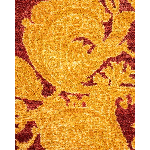 Traditional Mogul Hand Knotted Area Rug, Red - 4' 3" x 6' 2" For Sale - Image 3 of 9