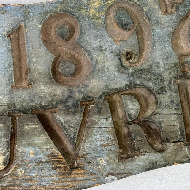 Late 19th Century Rare & Unusual Pair of French Hand Painted and Carved Wood Trade Sign in Form of Pole & Flag For Sale - Image 10 of 16