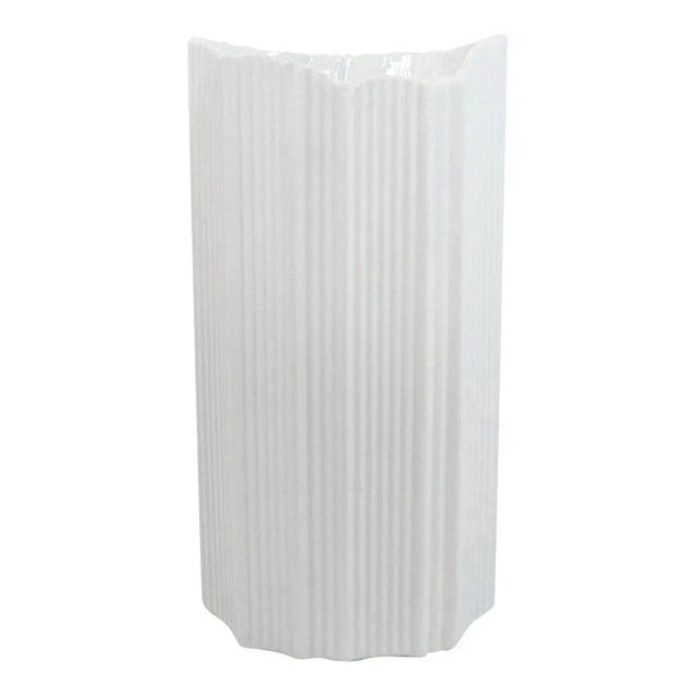 1970s XL Modernist White Ribbed Bisque Vase by Martin Freyer For Sale - Image 5 of 5
