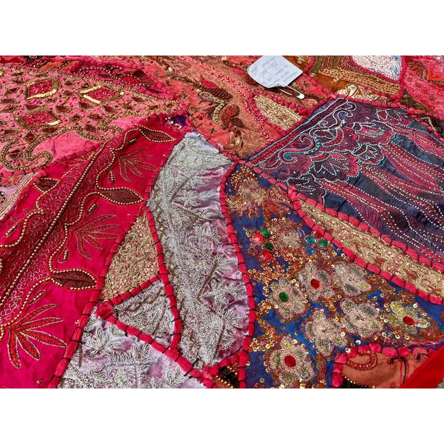 Vintage Indian Ladakh Boho Patchwork Bedsheet, 1980s For Sale - Image 9 of 11