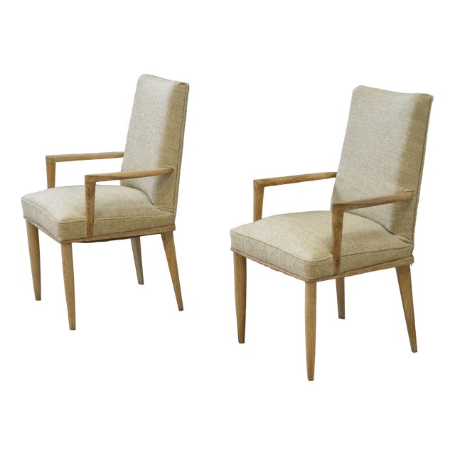 Cerused Oak Armchairs attributed to Suzanne Guiguichon, 1940s, Set of 2 For Sale