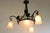Exquisite Antique French Art Deco chandelier in wrought iron & geometric glass 1930. Marvelous piece of craftsmanship the...