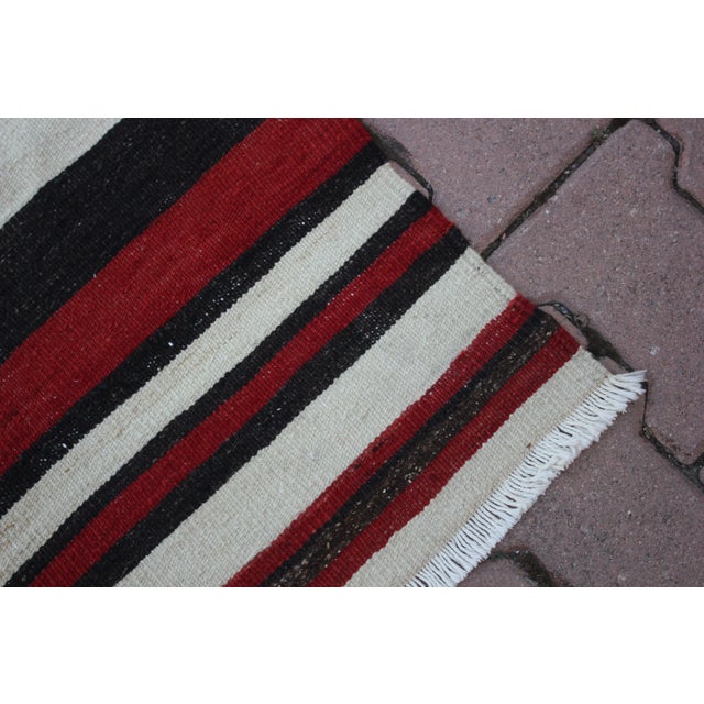1980s 1980s Tribal Red Striped Cappadocia Kilim For Sale - Image 5 of 13