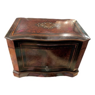 19th C. Napoleon Mother of Pearl and Rosewood Cigar Cellar with Four Drawers For Sale