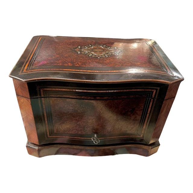 19th C. Napoleon Mother of Pearl and Rosewood Cigar Cellar with Four Drawers For Sale