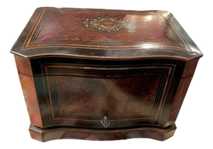 19th C. Napoleon Mother of Pearl and Rosewood Cigar Cellar with Four Drawers