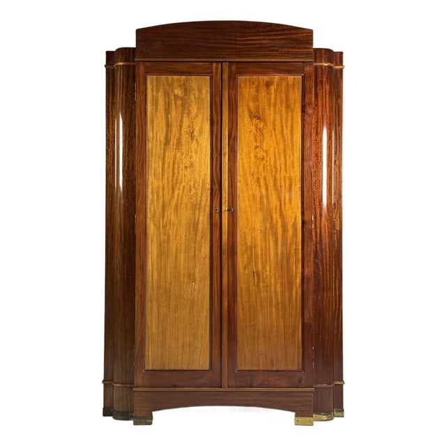 Art Deco Wardrobe with Mirrors, 1920s For Sale