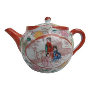 Sweet Vintage Small Japanese Porcelain Kutani Geishaware Flower Butterfly Teapot