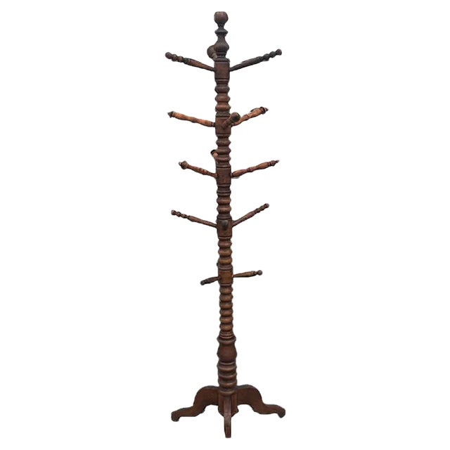 Freestanding Wooden Coatstand, 1920s For Sale