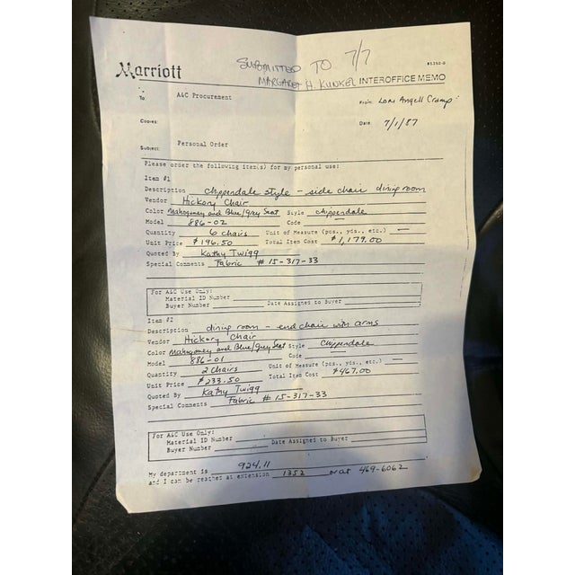 Late 20th Century Set of 8 Solid Mahogany Straight Leg Chippendale Style Dining Chairs For Sale - Image 17 of 17