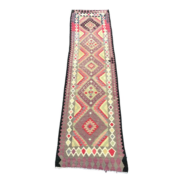 Turkish Herki Kilim Runner- 2′8″ × 11′ For Sale