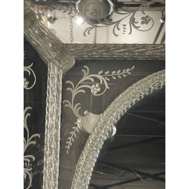Vintage Venetian Etched Glass Mirror For Sale - Image 10 of 10