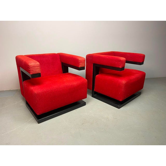 Red Bauhaus F51 Lounge Chairs by Walter Gropius for Tecta, Germany, 1980s, Set of 2 For Sale - Image 8 of 18