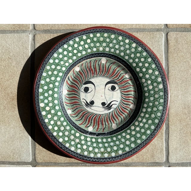 Blue Hand-Painted Ceramic Art Wall Plates from Salvador Vazquez Carmona, Mexico, 1970s, Set of 2 For Sale - Image 8 of 13