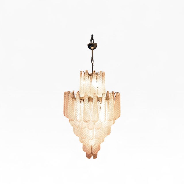 Murano Glass Chandelier with Pink Teardrop from Justfurnituress SRL For Sale - Image 14 of 14