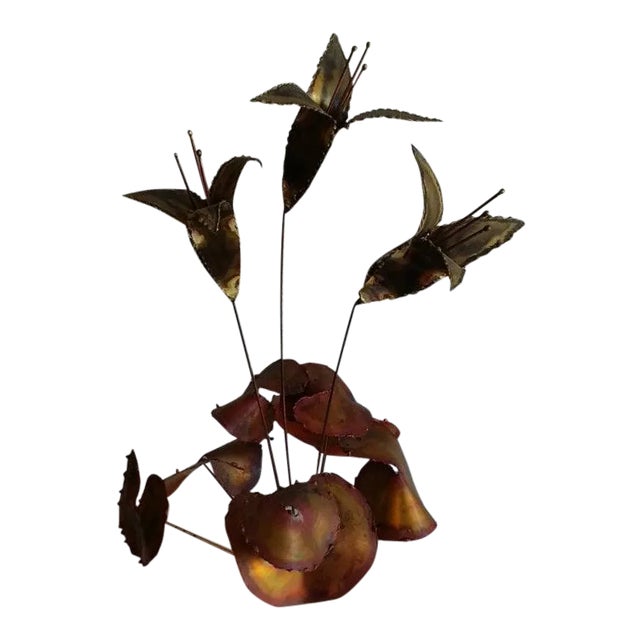 Brass Copper Hues and Marble Sculpture in the Manner of Bijan For Sale