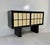 Italian Art Deco Sideboard in Parchment with Black Lacquer and Blue Mirror, 1940s For Sale - Image 9 of 18