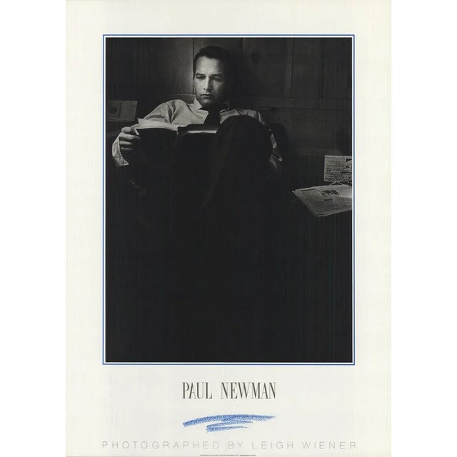 Mid-Century Modern Mid 20th Century Leigh Wiener 'Paul Newman' Black & White United Kingdom Offset Photography Lithograph For Sale - Image 3 of 3