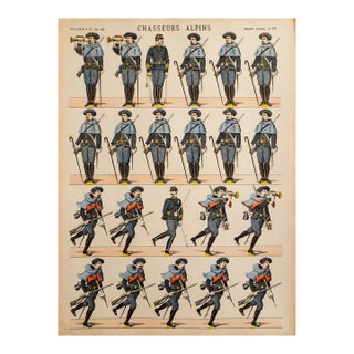 1880s - 1890s French Military Print - Imagerie d'Épinal #119 - Chasseurs Alpins For Sale
