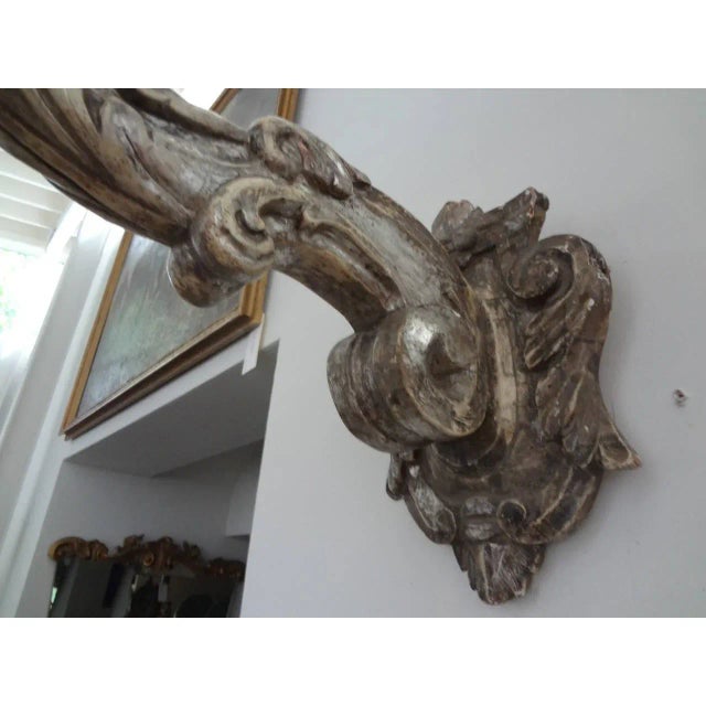 18th Century 18th Century Venetian Silver Gilt Wood Sconces -A Pair For Sale - Image 5 of 11