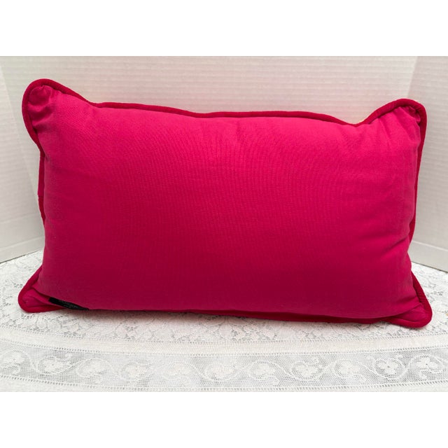 Lush Vibrant Embroidered Velvet Decor Pillow For Sale - Image 4 of 7