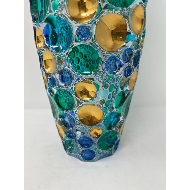 Amazing Blue Venetian Centerpiece Vase For Sale In Naples, FL - Image 6 of 6