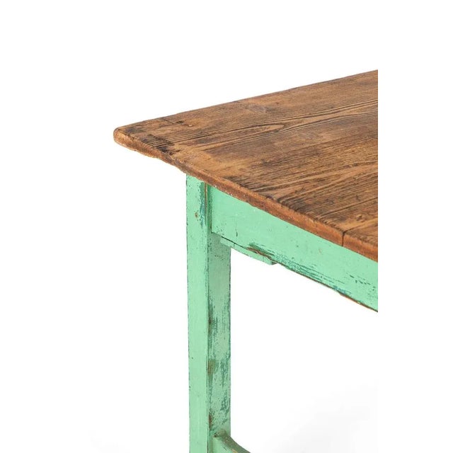 French Side Table in Green Paint For Sale - Image 10 of 13